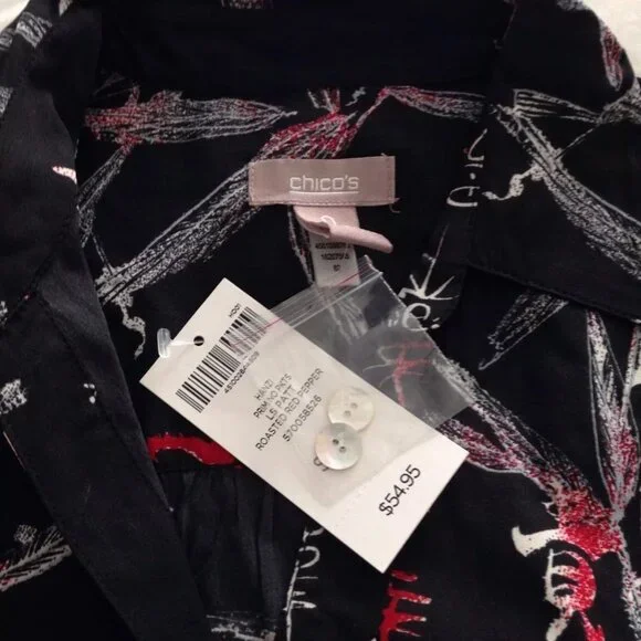 Chico's women's top silky soft blouse long sleeve size 1 $55 tag new with tags - Picture 3 of 7